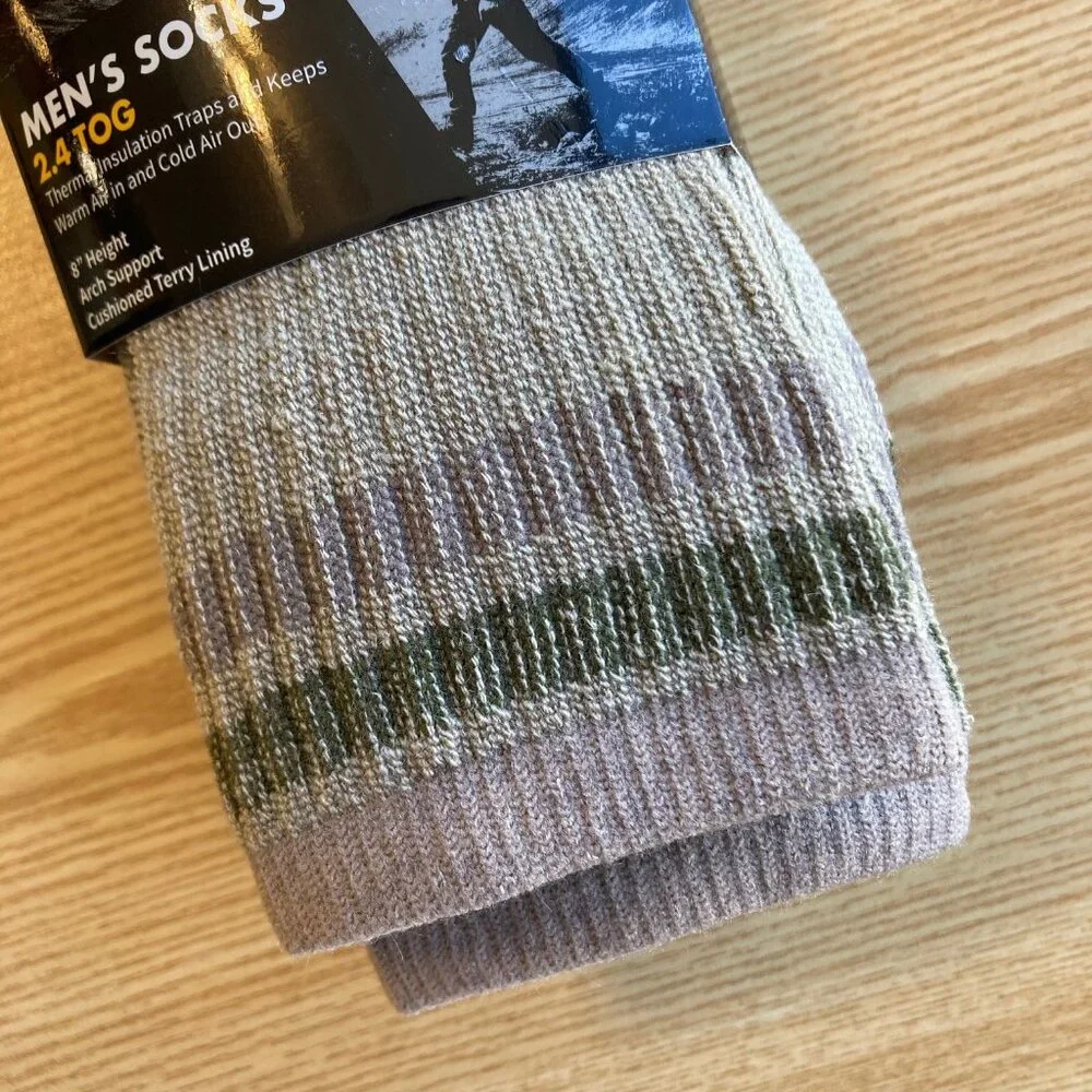 MUK LUKS 2 Pairs Heat Retainers Thermal Hiking Socks 2.4 TOG Men's Size 9-12 NWT